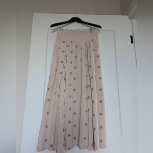 Free People Cream Floral Maxi Skirt